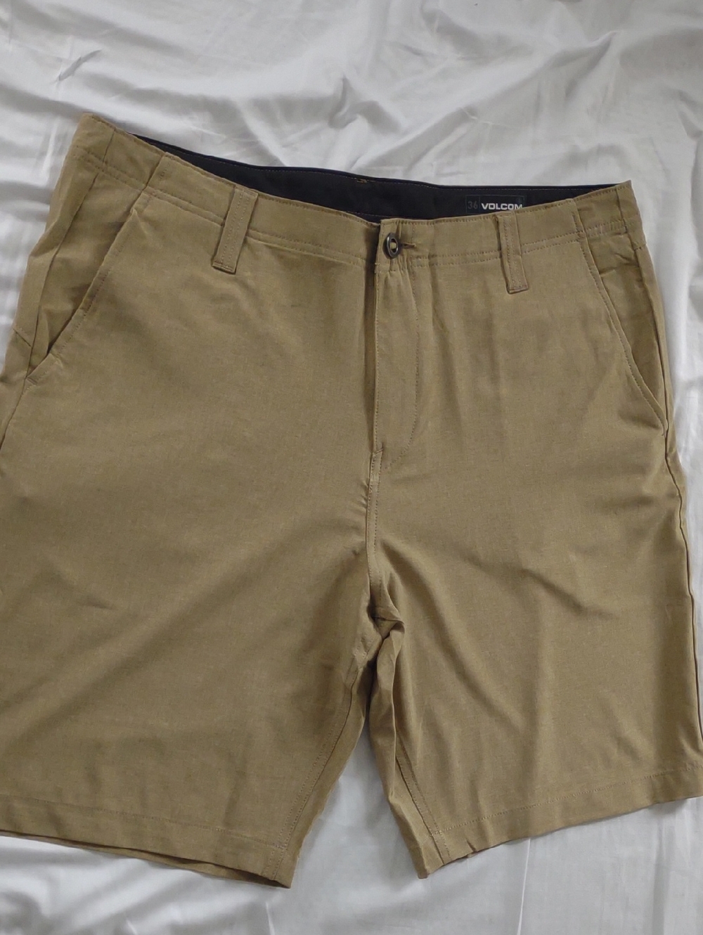Volcom Men’s Khaki Flat Front Shorts